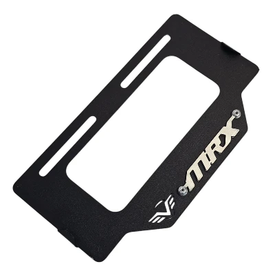 MRX 125 / MRX 150 / MRX 200 / Porta placa acero negro logo 3d cromado ML