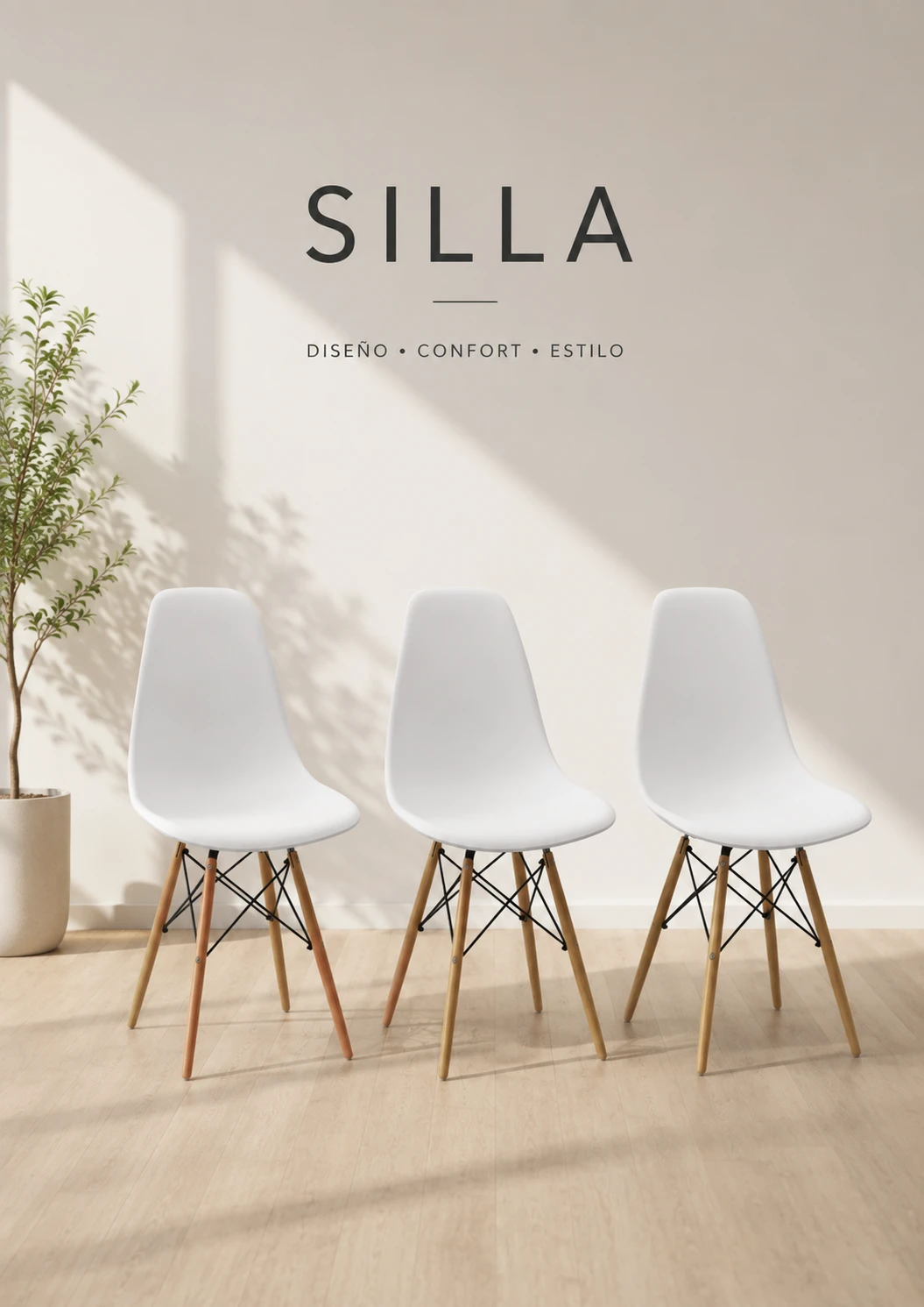 SILLA EAMES x 3 unidades 