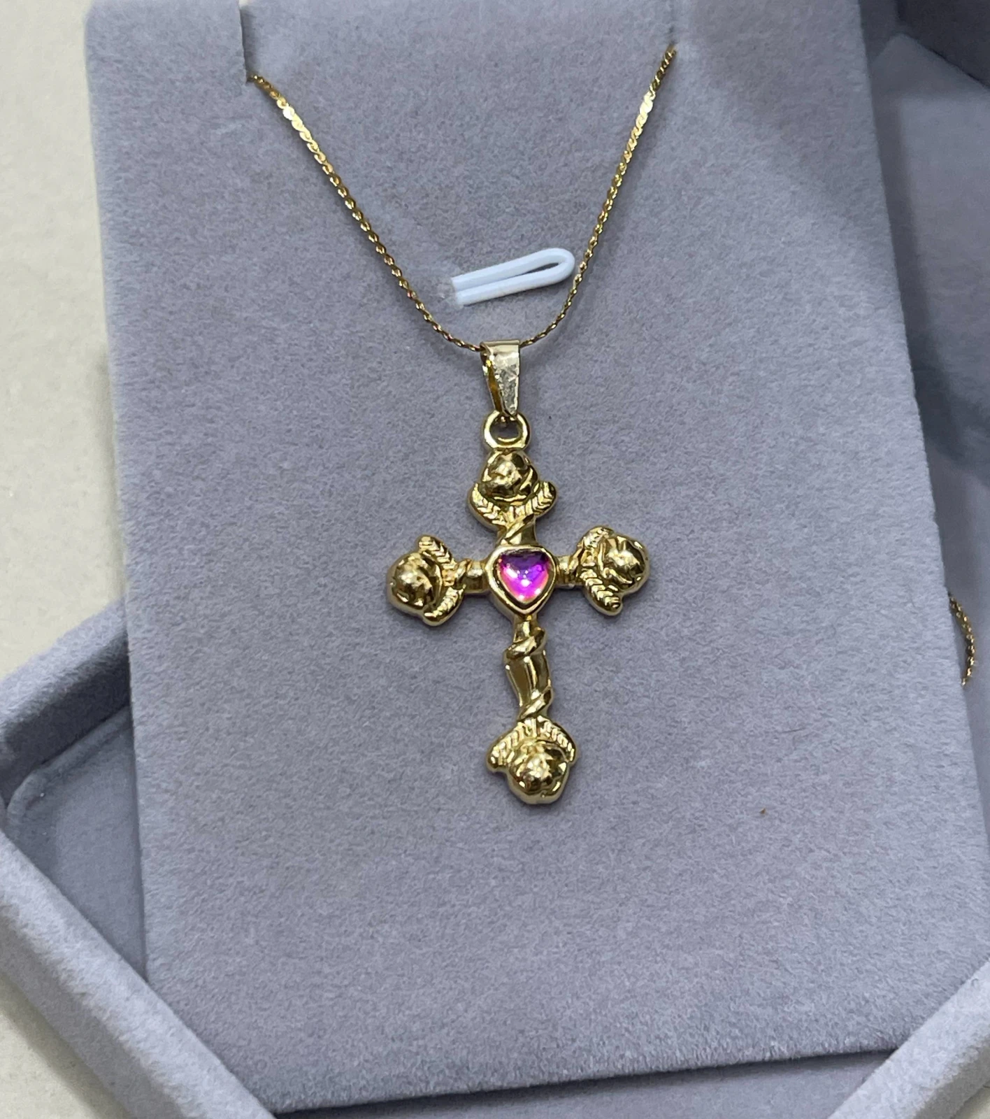 Cadena cruz corazon  3