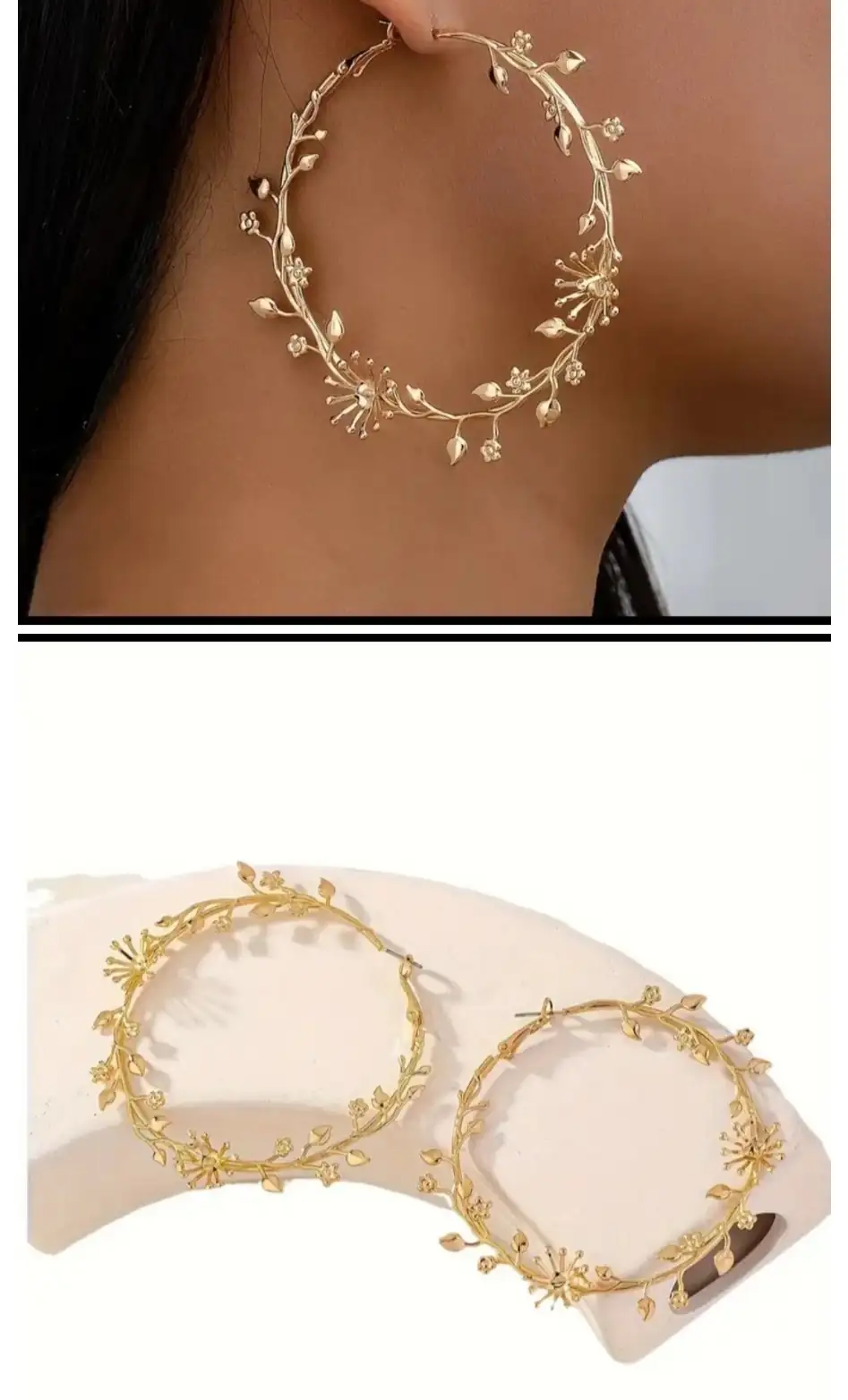Arracada aro floral