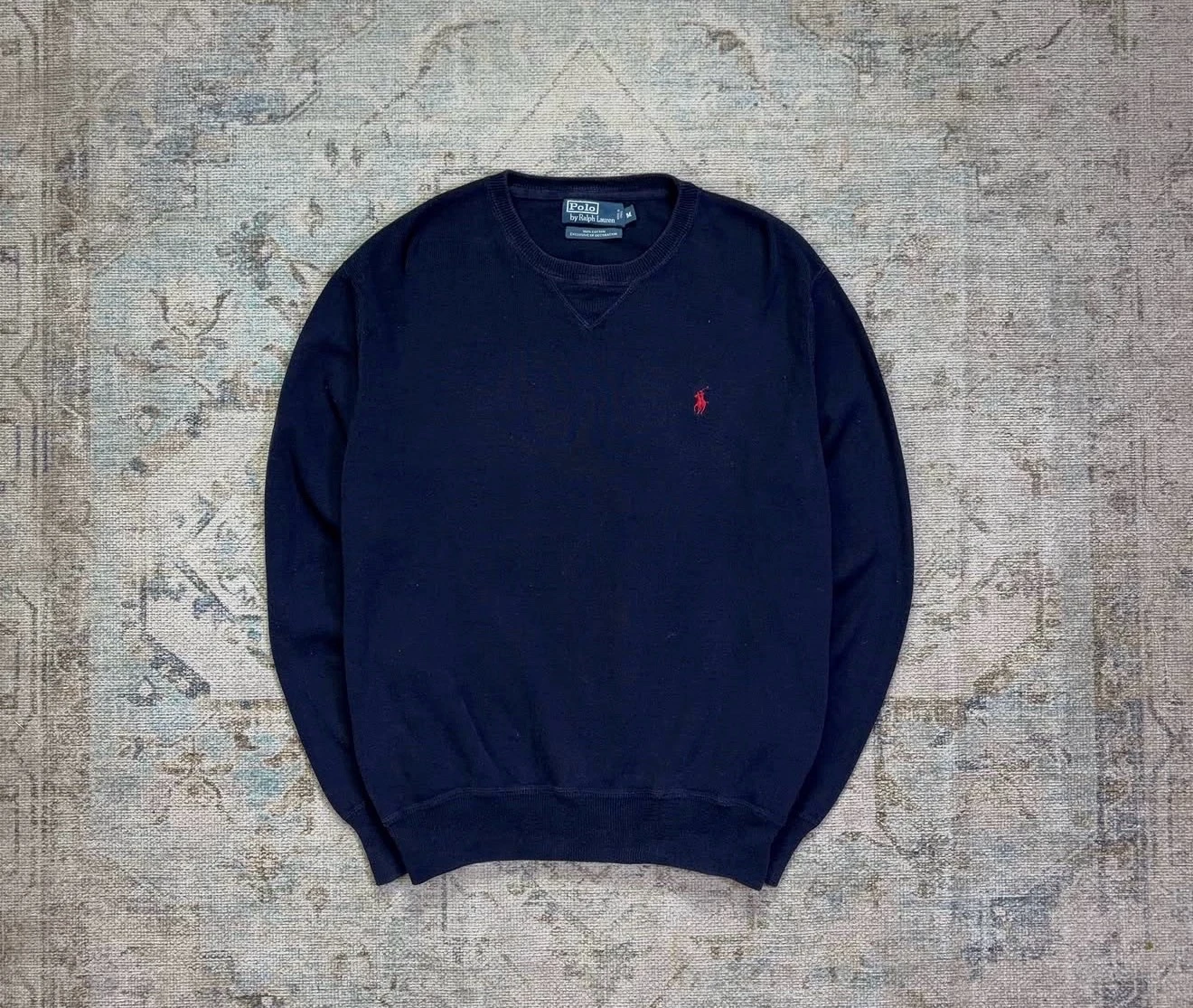 Poleron clásico estilo sweatshirt Polo by Ralph Lauren en azul marino 