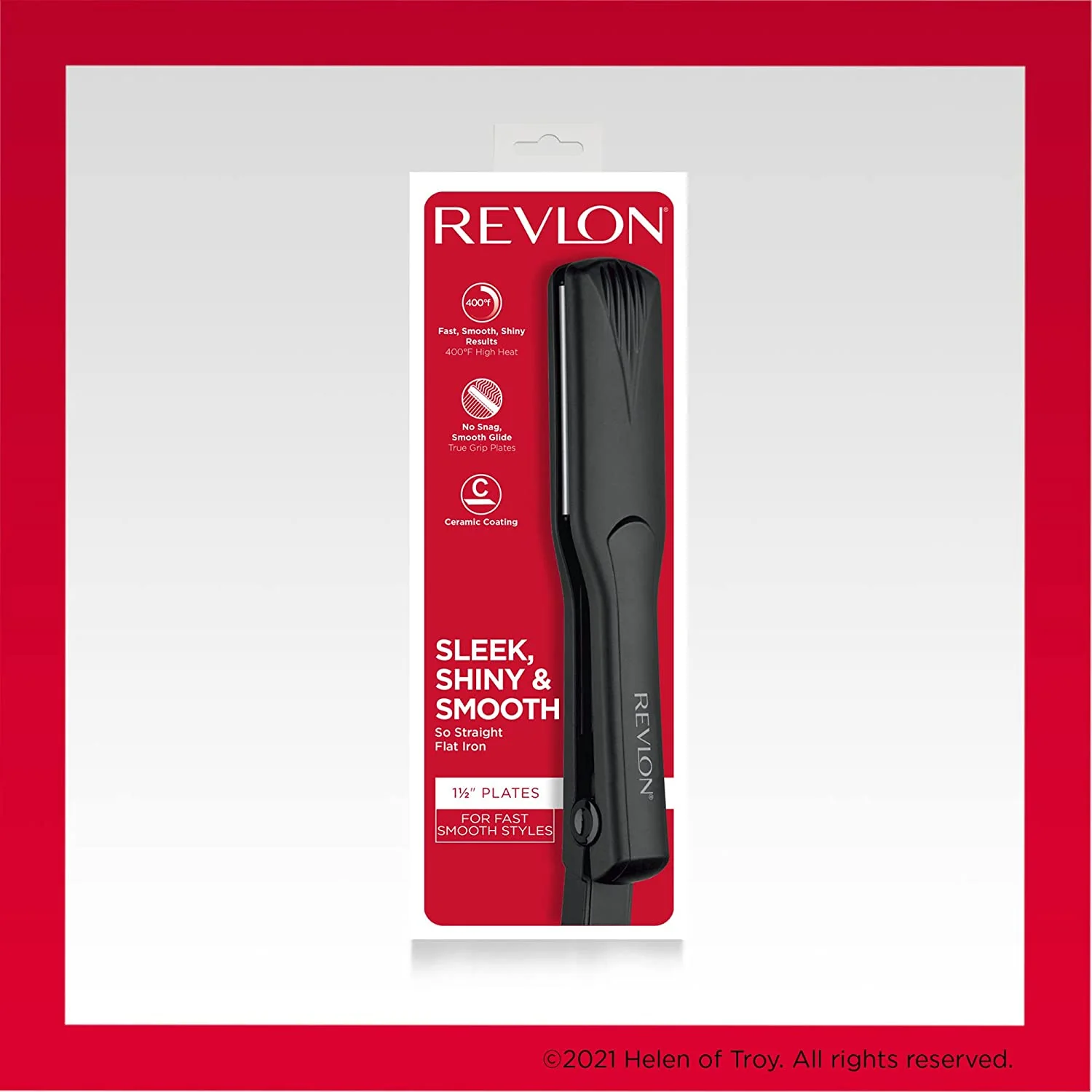 Plancha plana REVLON de cerámica lisa y recta 1.5 pulgadas 6