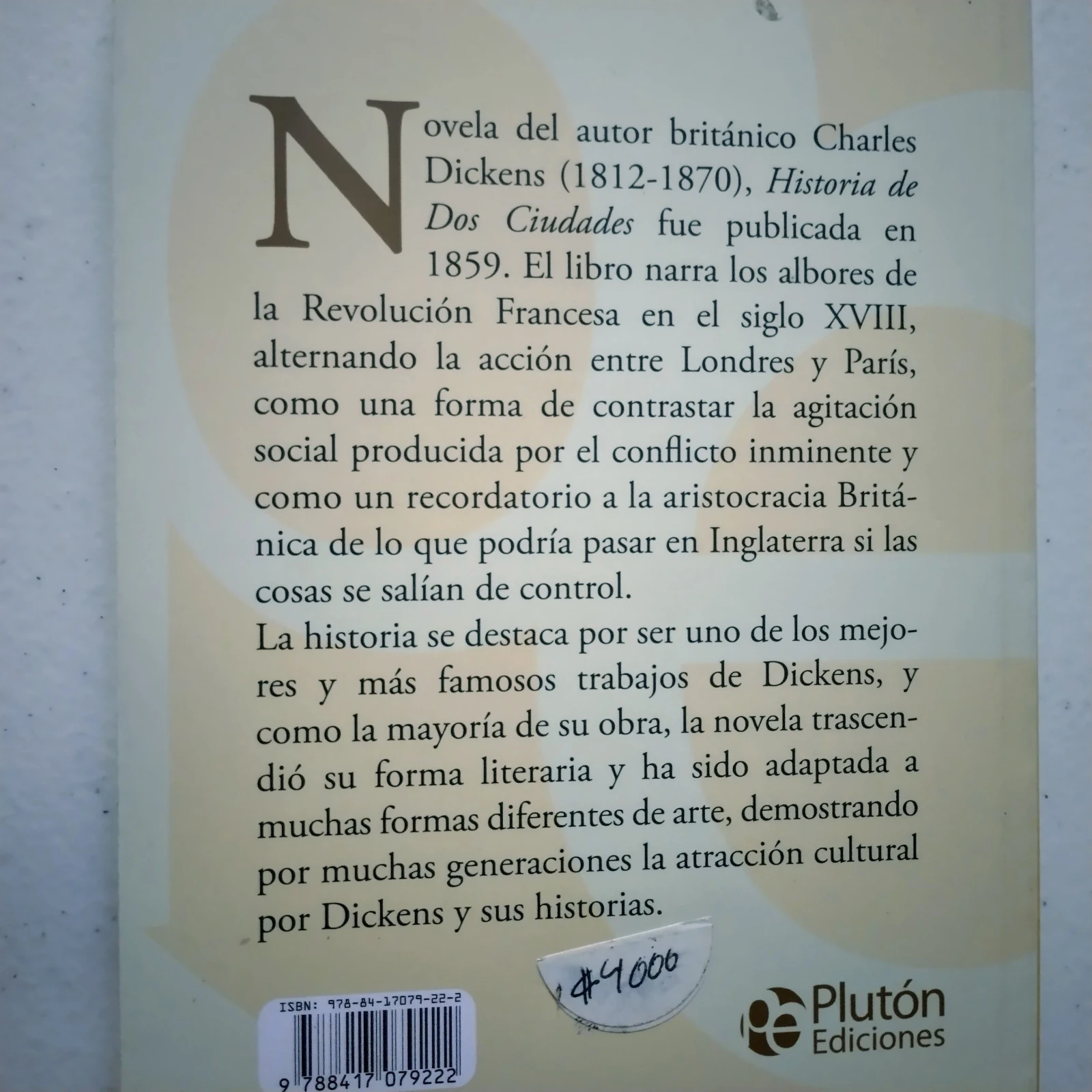Historia de dos ciudades, Charles Dickens, nuevo  2
