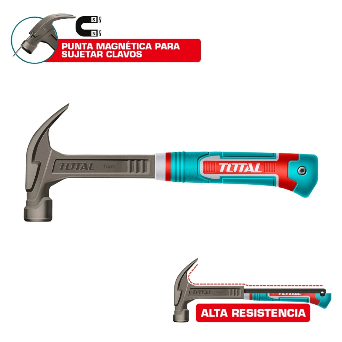THCH61016L Martillo 16oz/450g acero carbono magnetico industrial total 3