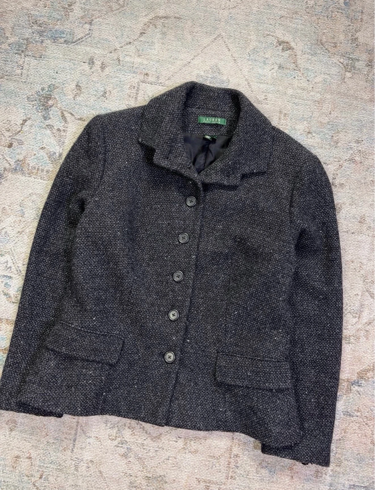Blazer Lauren Ralph Lauren de 78% lana Wool y poliamida color gris oscuro. 4