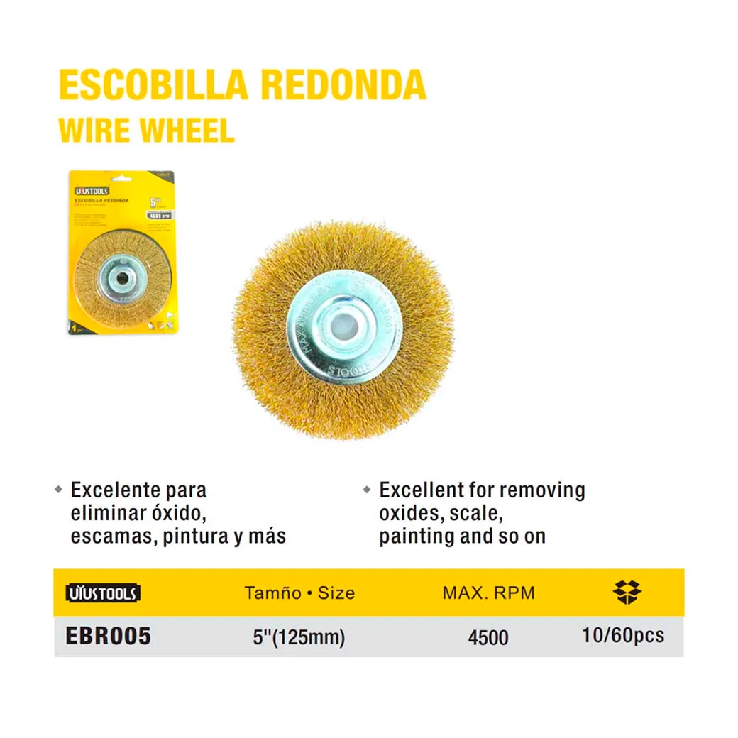 ESCOBILLA REDONDA PLA UYUST dorado 5" (125mm)
