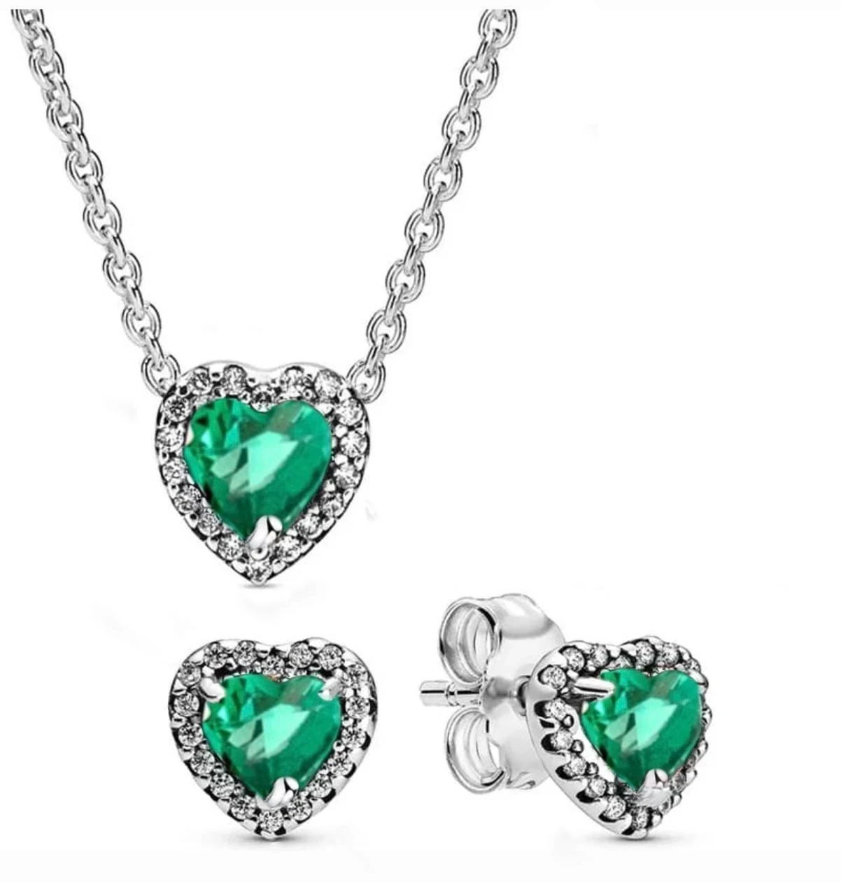 Conjunto Corazón Relieve Verde 