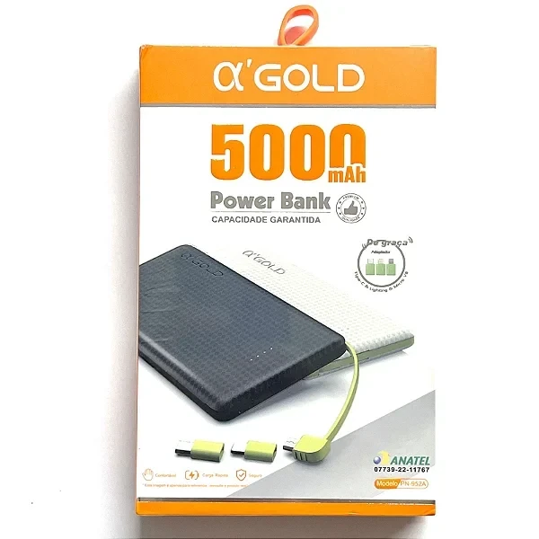Power Bank 5000mAh Gold