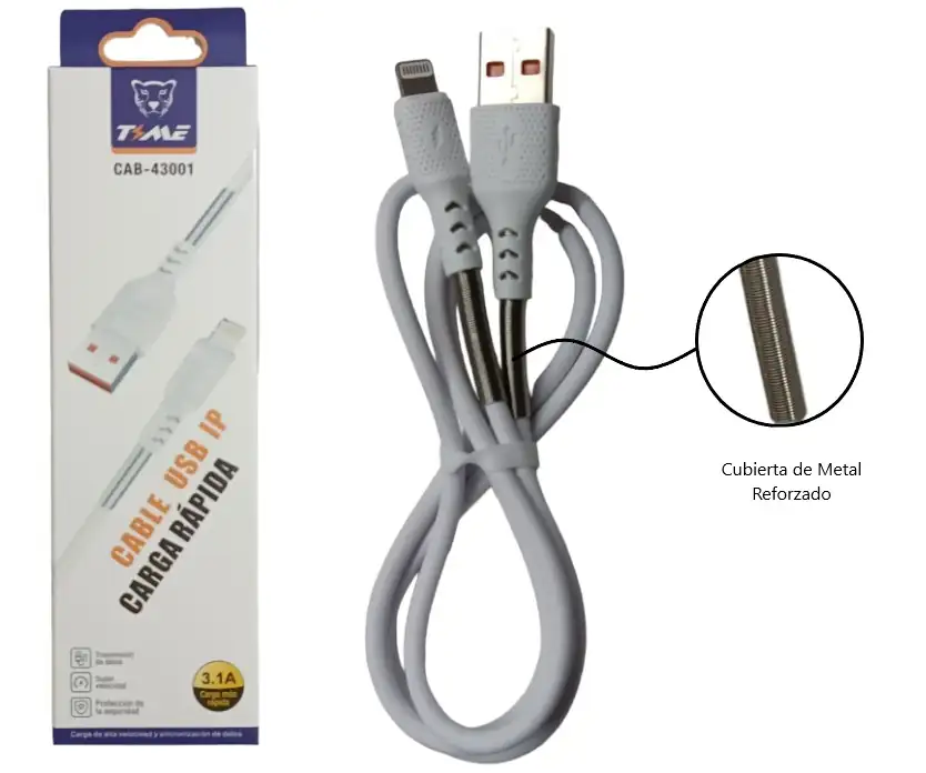 CABLE IPHONE DATOS REFORZADO 3.1A