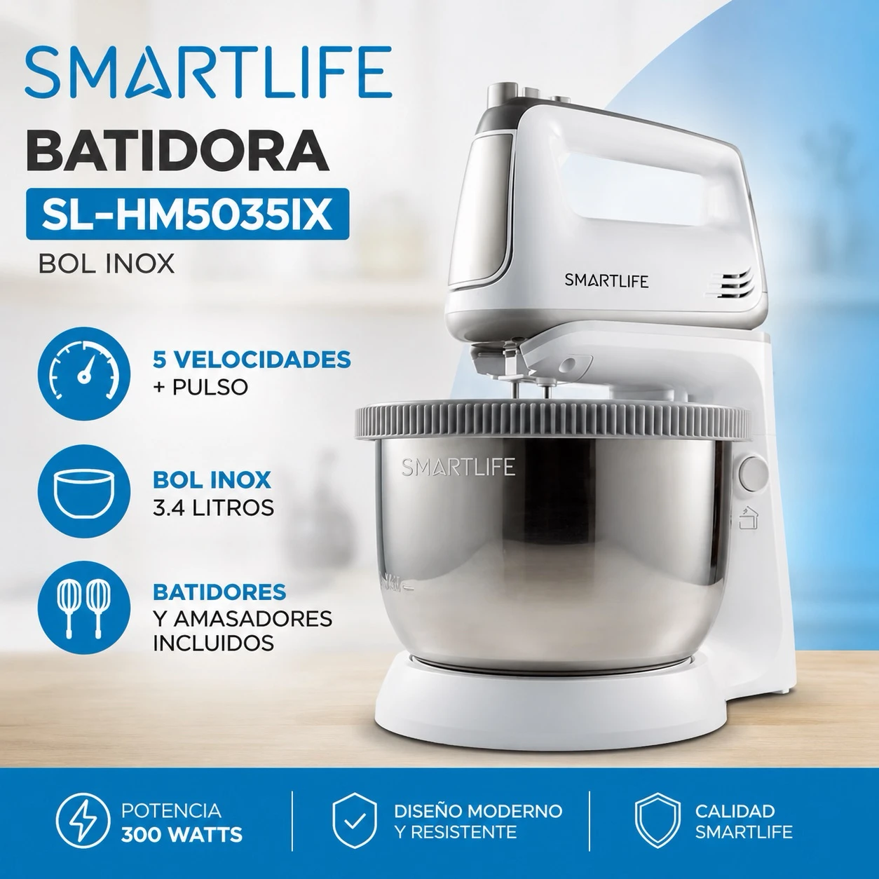 BATIDORA SMARTLIFE SL-HM5035IX BOL INOX