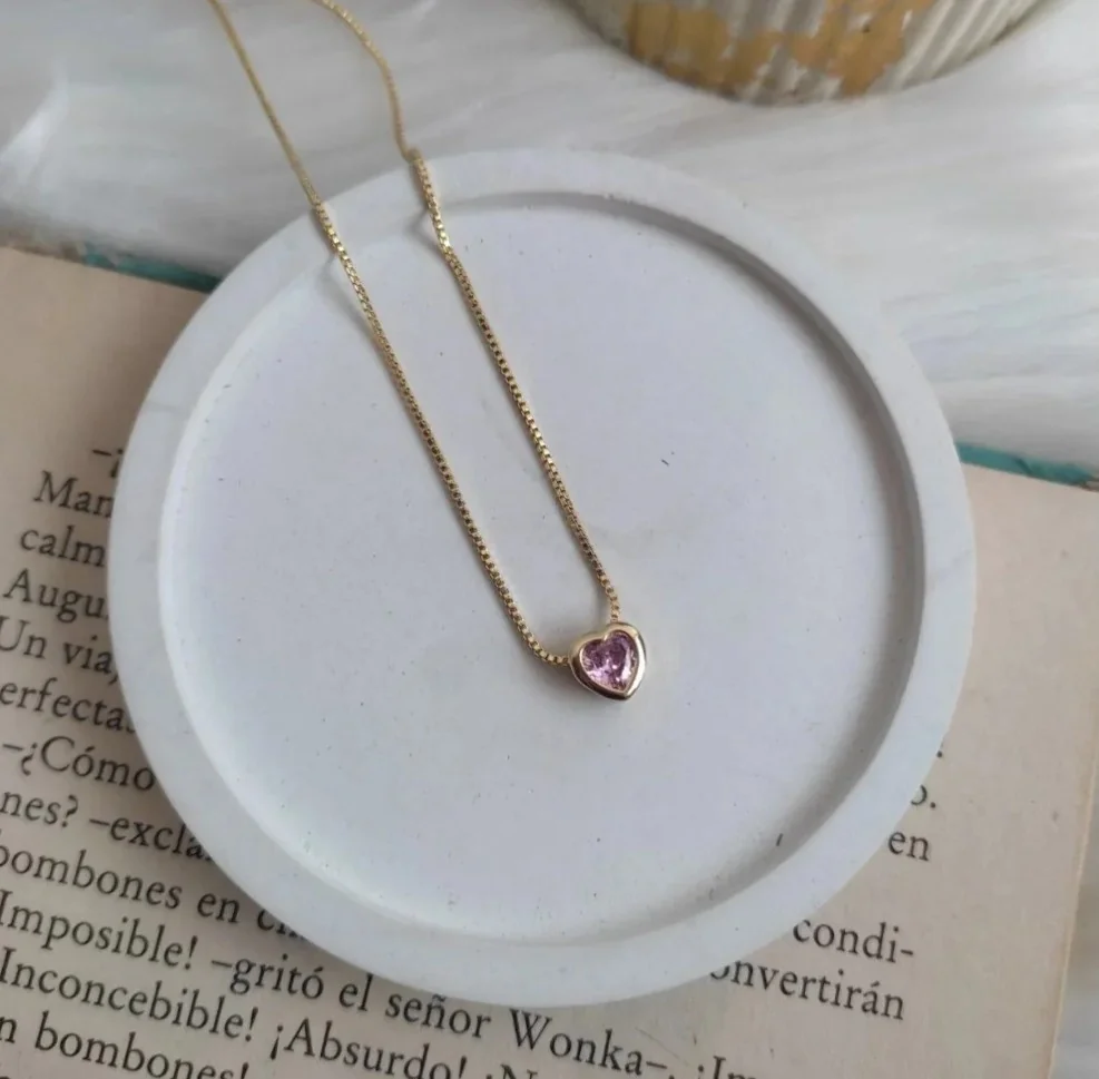 CADENA CORAZON ROSA 2