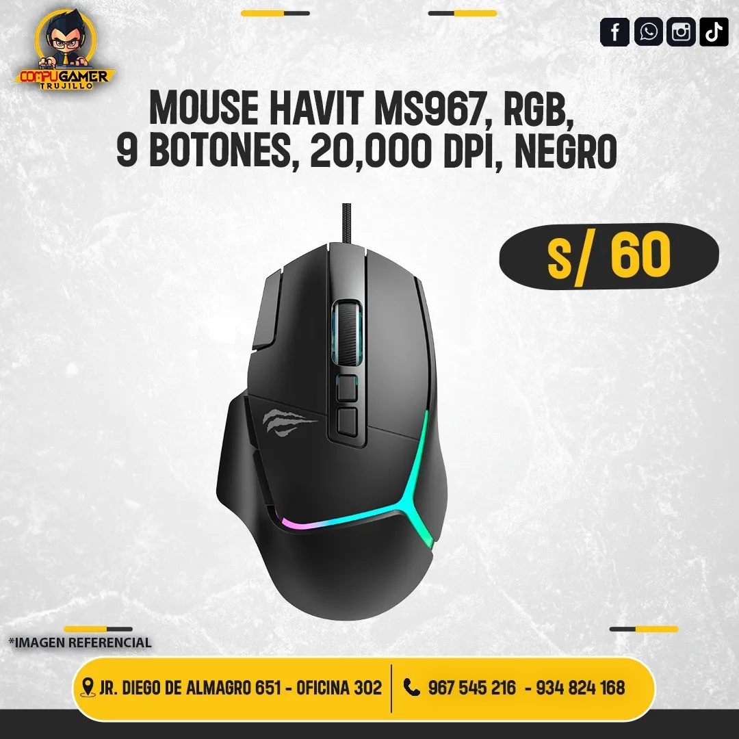 MOUSE HAVIT MS967 BLACK 