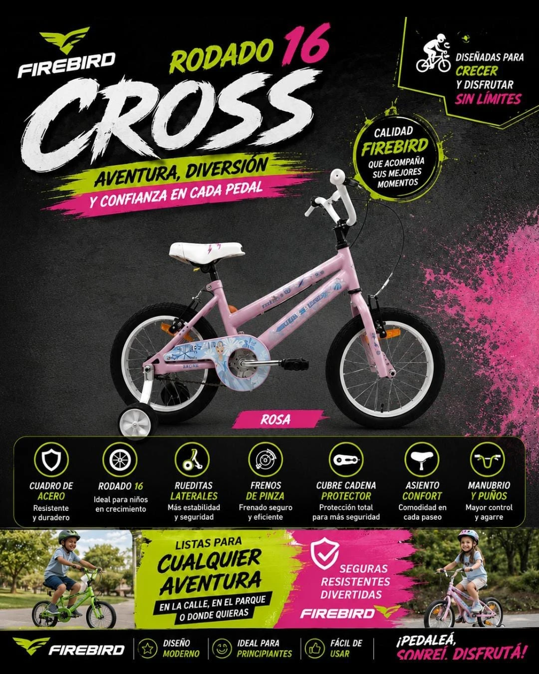 Bicicleta R16 Firebird Cross Dama