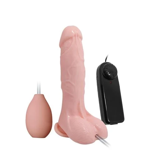 Vibrador Eyacula Realistico Testiculos 19Cm X 4,5Cm 3