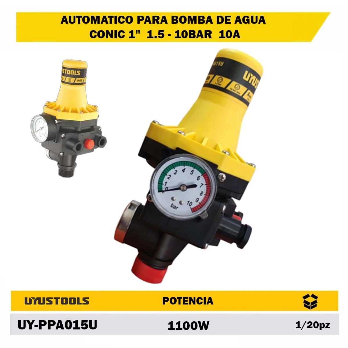 AUTOMATICO PARA BOMBA DE AGUA CONIC 1"  1.5-10 BAR 10A