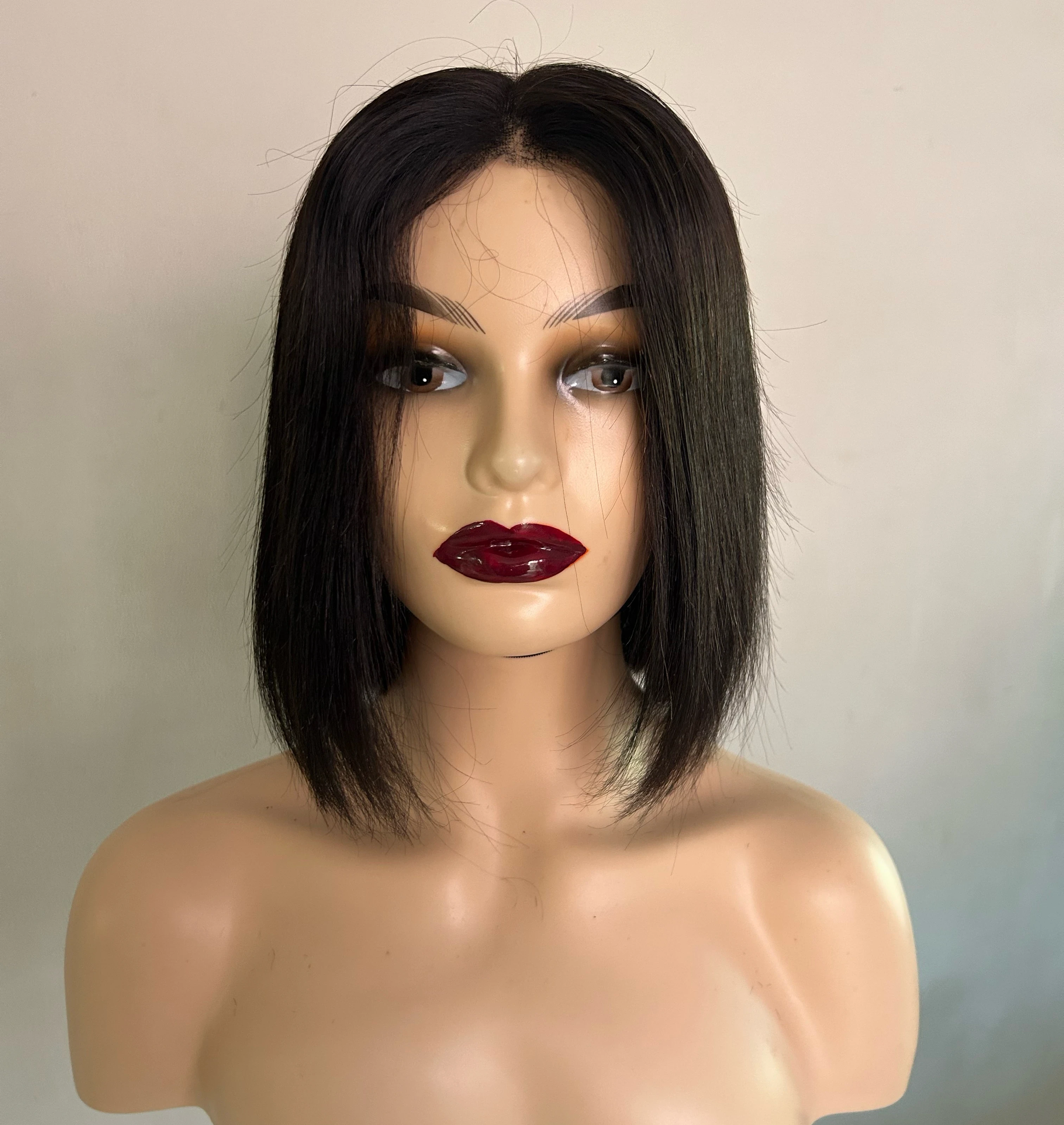 Peluca cabello humano Bob de 10 pulgada 4x4