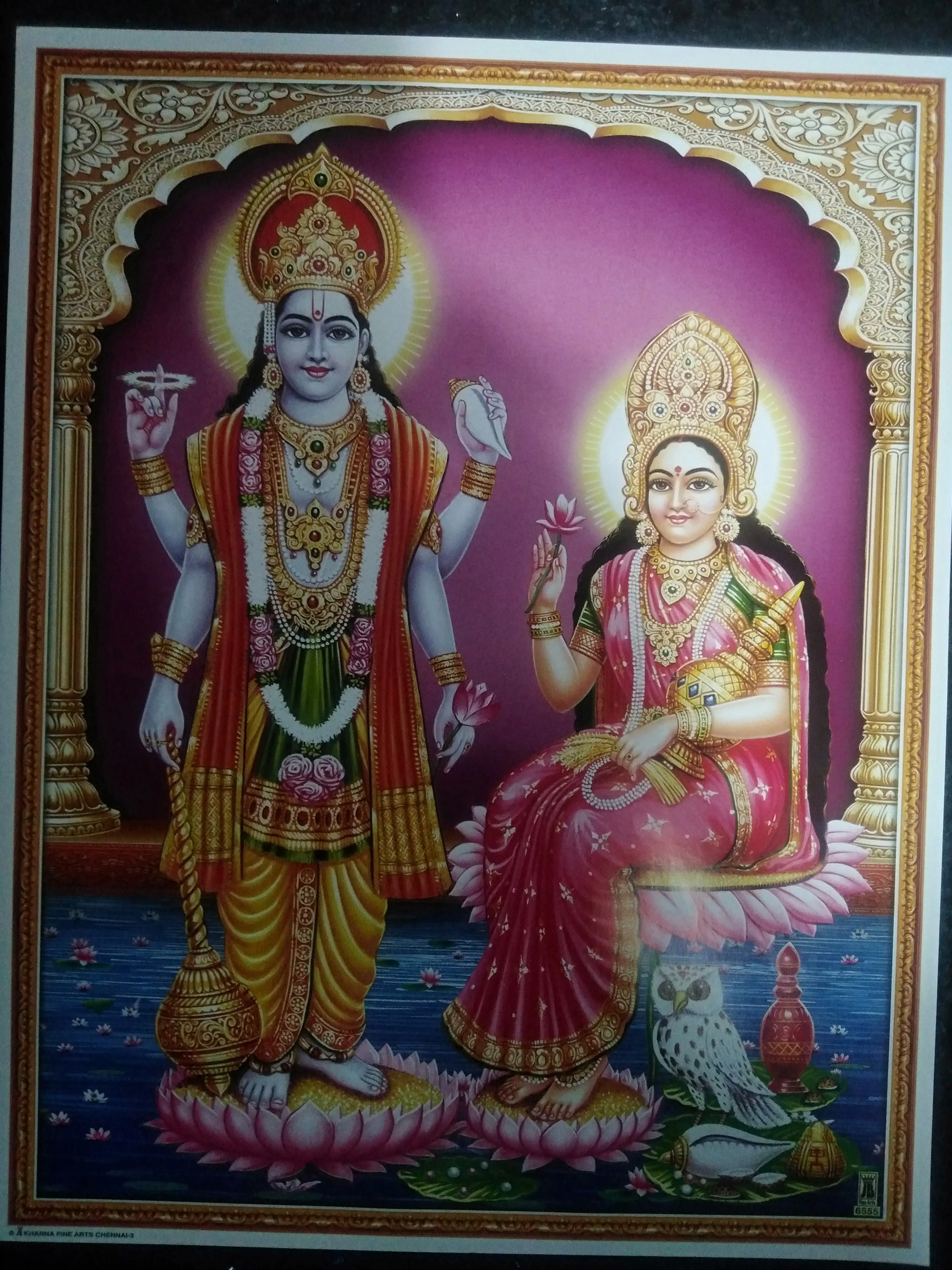 Dios Vishnu y Lakshmi
