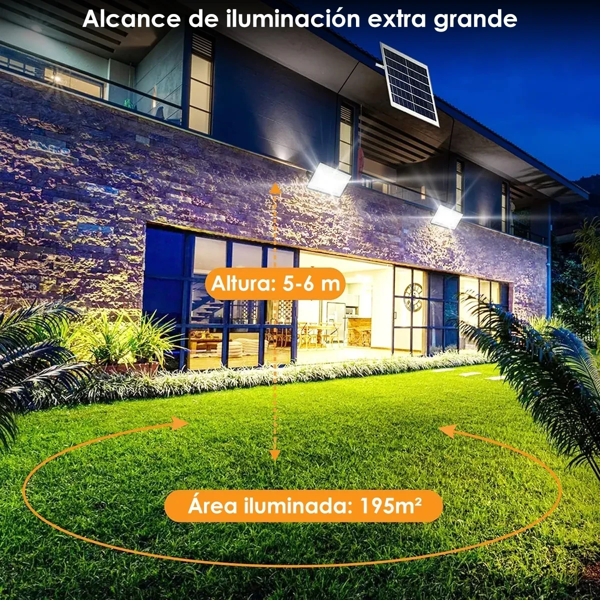 Reflector 300w, Incluye 2 Cables de 5m para Uso en Interior/Exterior, Luz Blanca 6000K,  7
