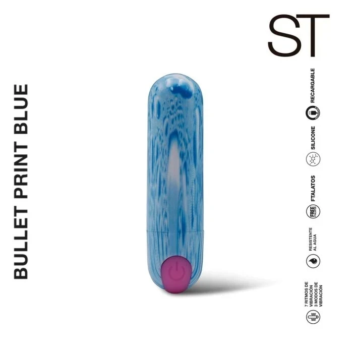 Vibrador clitoriano BULLET PRINT BLUE 