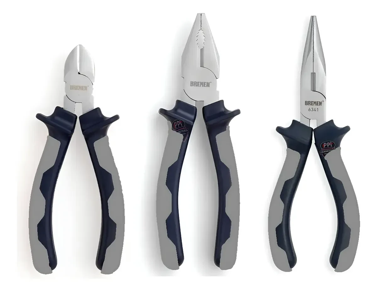 Set Pinza Universal + Alicate + Pinza De Punta Bremen 1000v