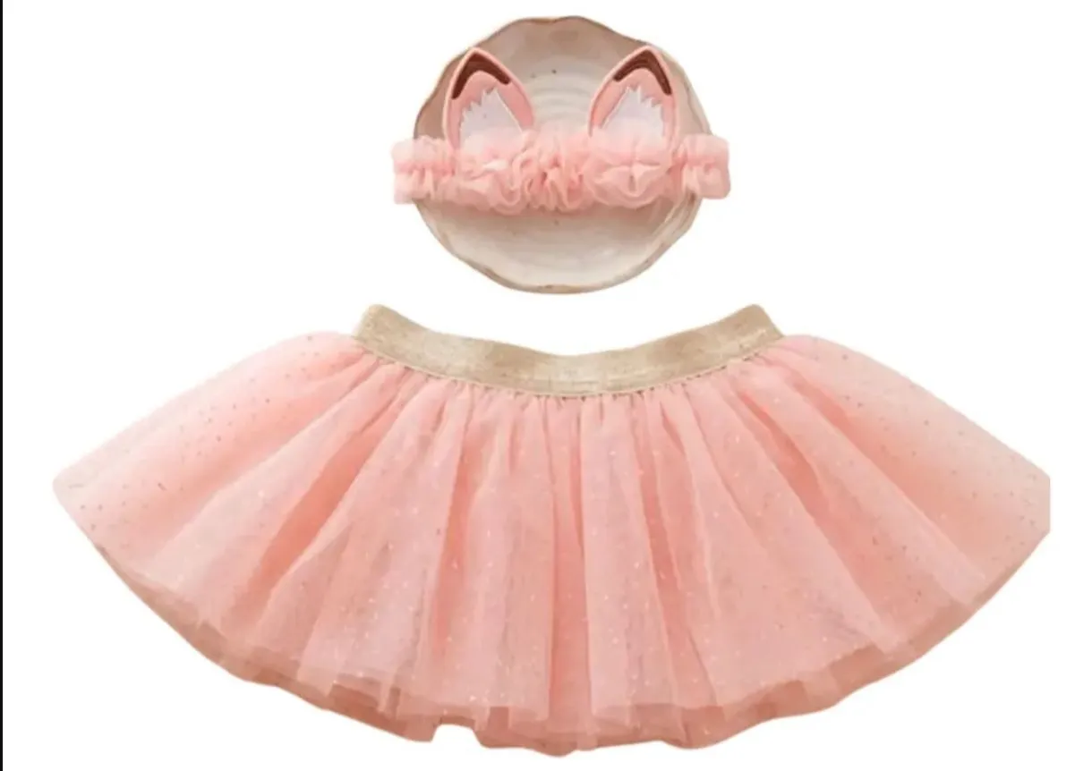 Set tutu zorrito para bebe conjunto 2 piezas