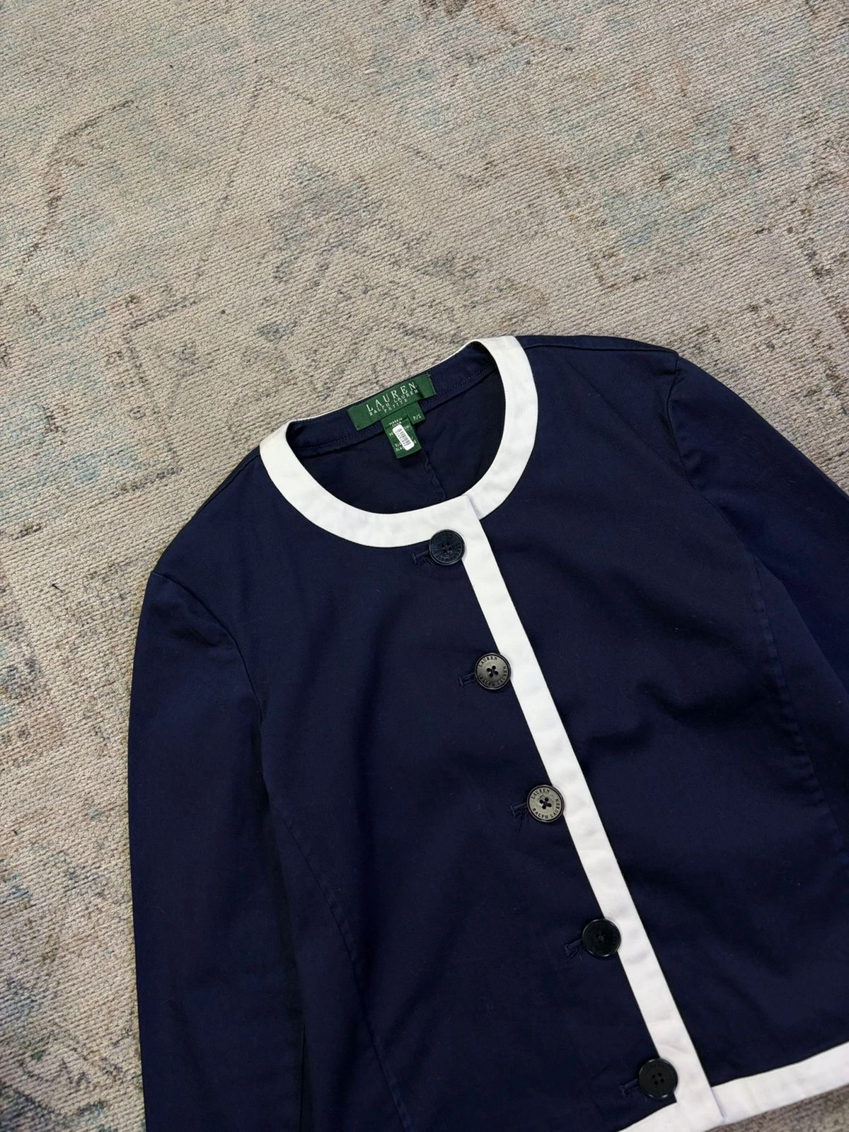 LAUREN RALPH LAUREN NAVY CONTRAST BLAZER / JACKET 4
