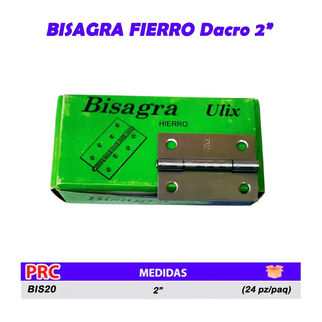 BISAGRA FIERRO Dacro (Paq/24pz) 2"
