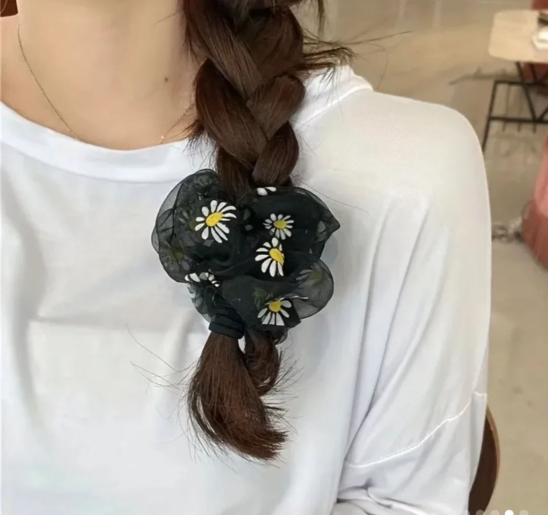 6 Uds Lazo Para El Cabello Simple Elástico Scrunchie 3