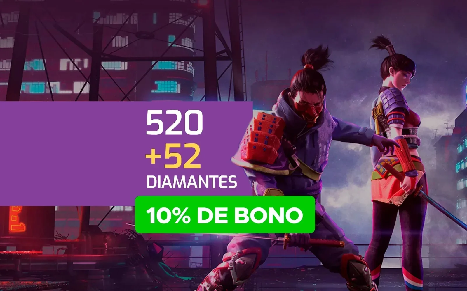 520 + 52 DIAMANTES FREEFIRE