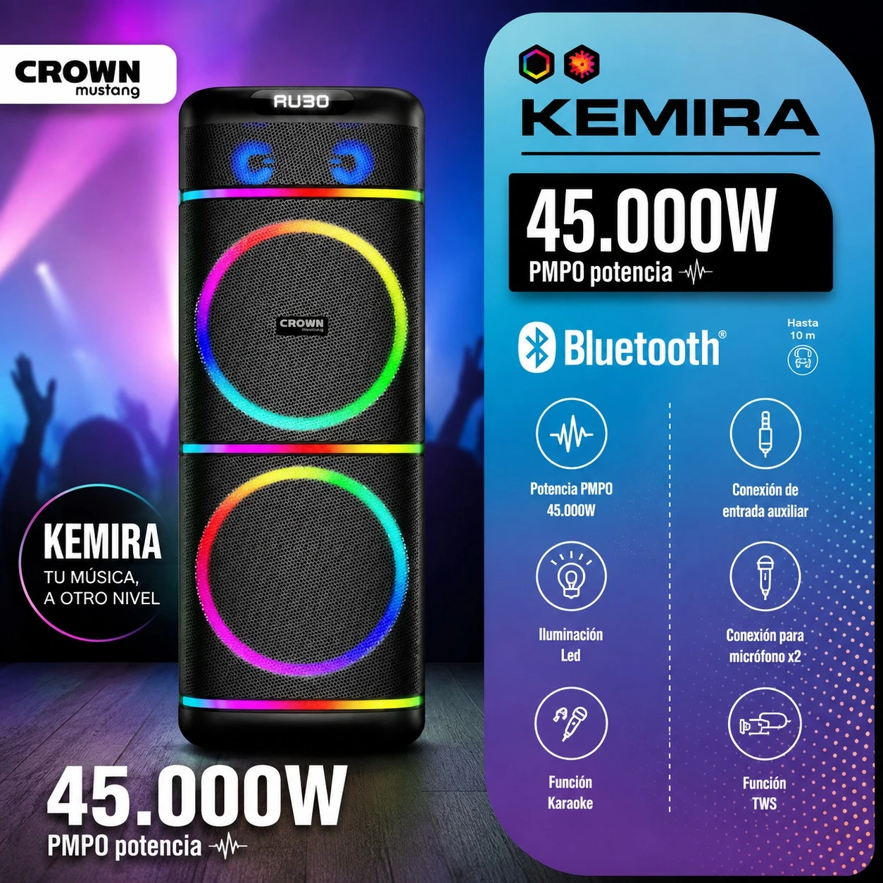 PARLANTE TORRE CROWN MUSTANG KEMIRA