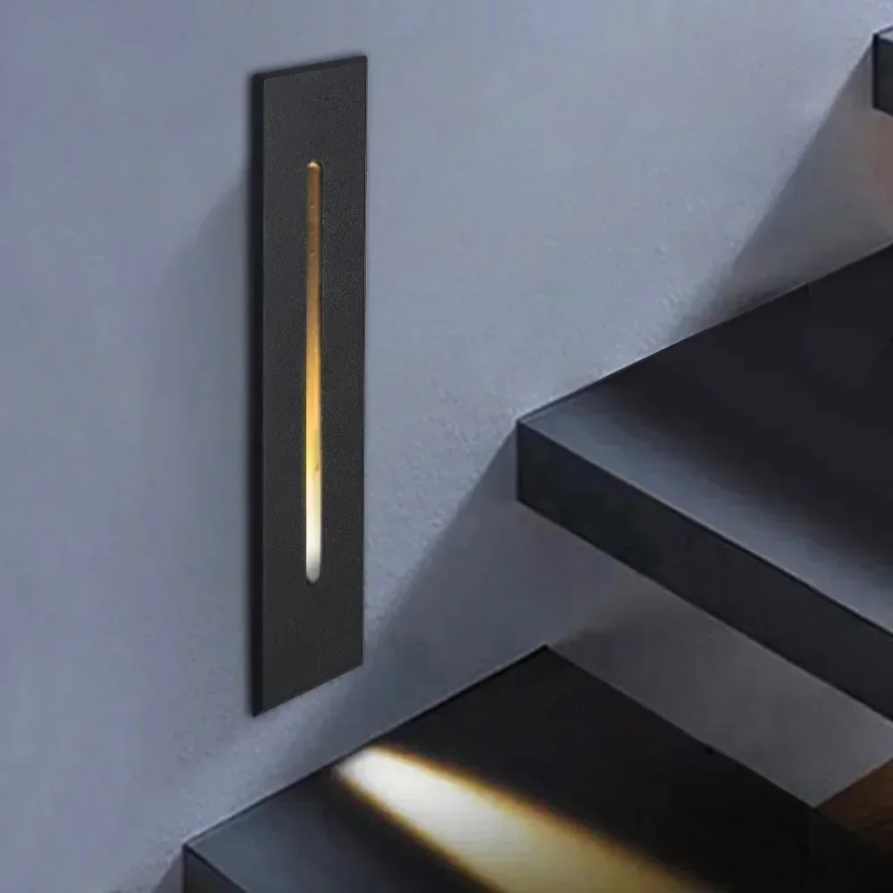 LUMINARIA LED GRADA/PARED NEGRA 3W  4