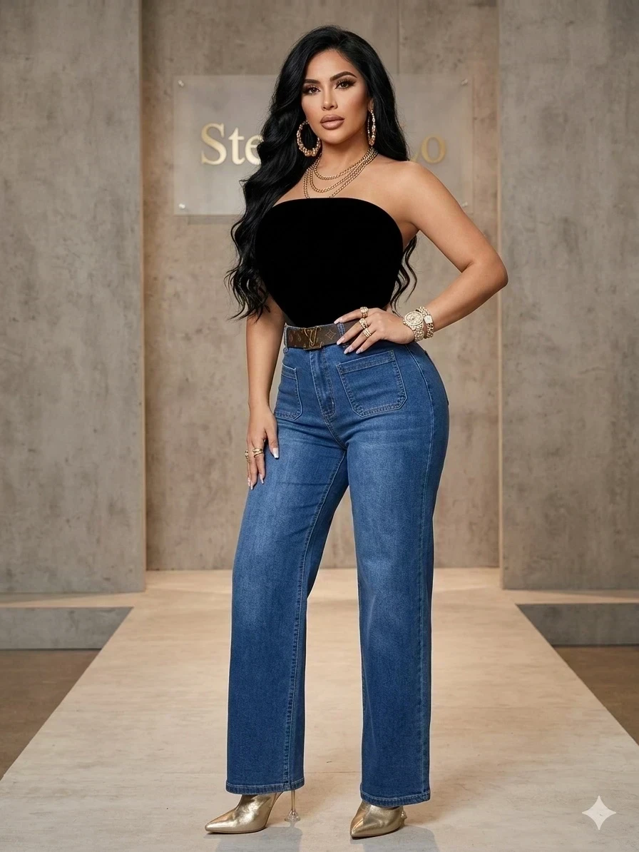 Pantalon Recto Mezclilla 2
