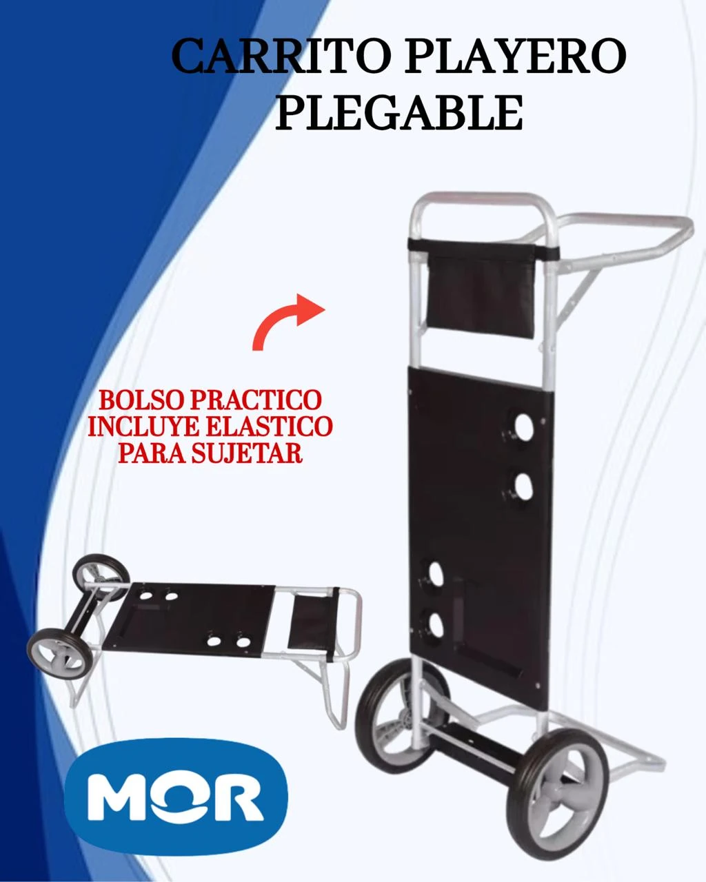 Carrito de Playa Aluminio Negro