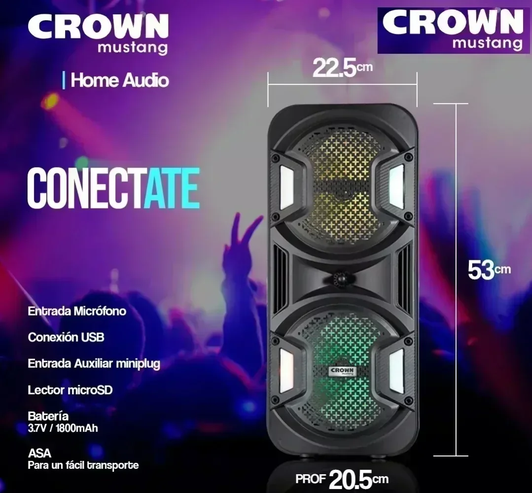 Bafle Potenciado Parlante Crown Mustang Nuke 6