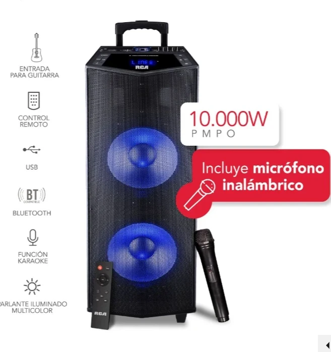 PARLANTE PORTATIL RCA SUPERJOY C/BLUETOOTH Y MICROFONO