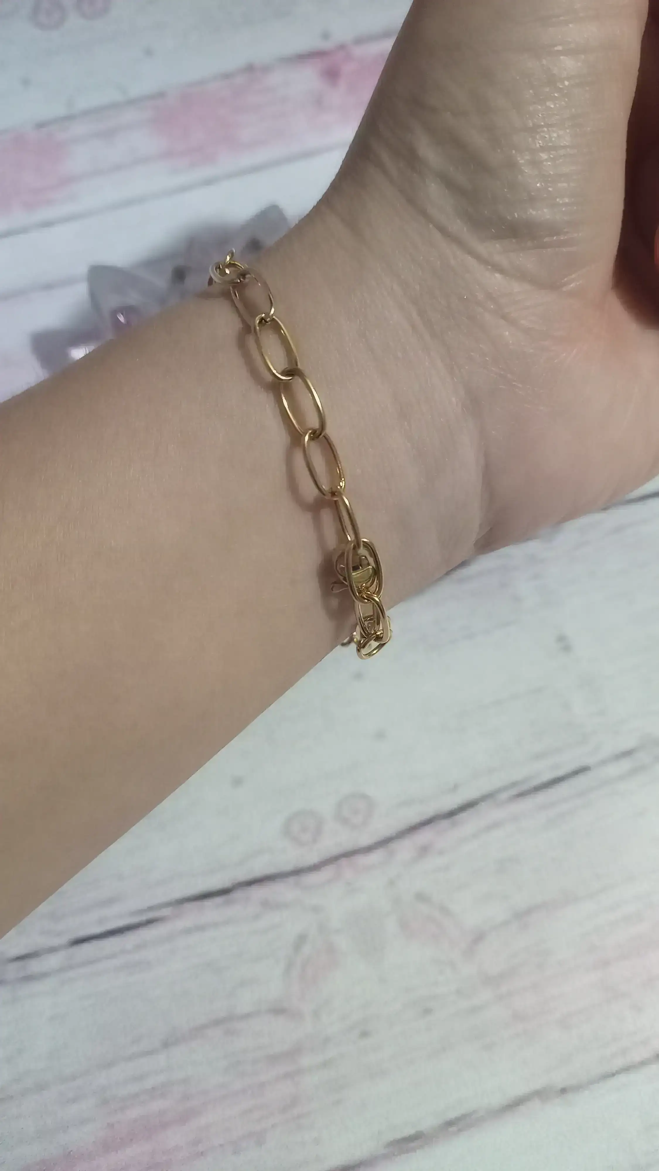 PULSERA EN ACERO DORADO!! Con eslabones simples 2