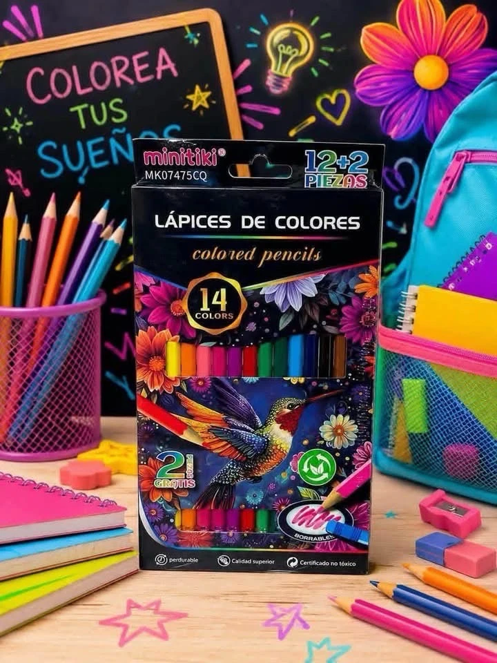 Caja de 14 colores borrables  4
