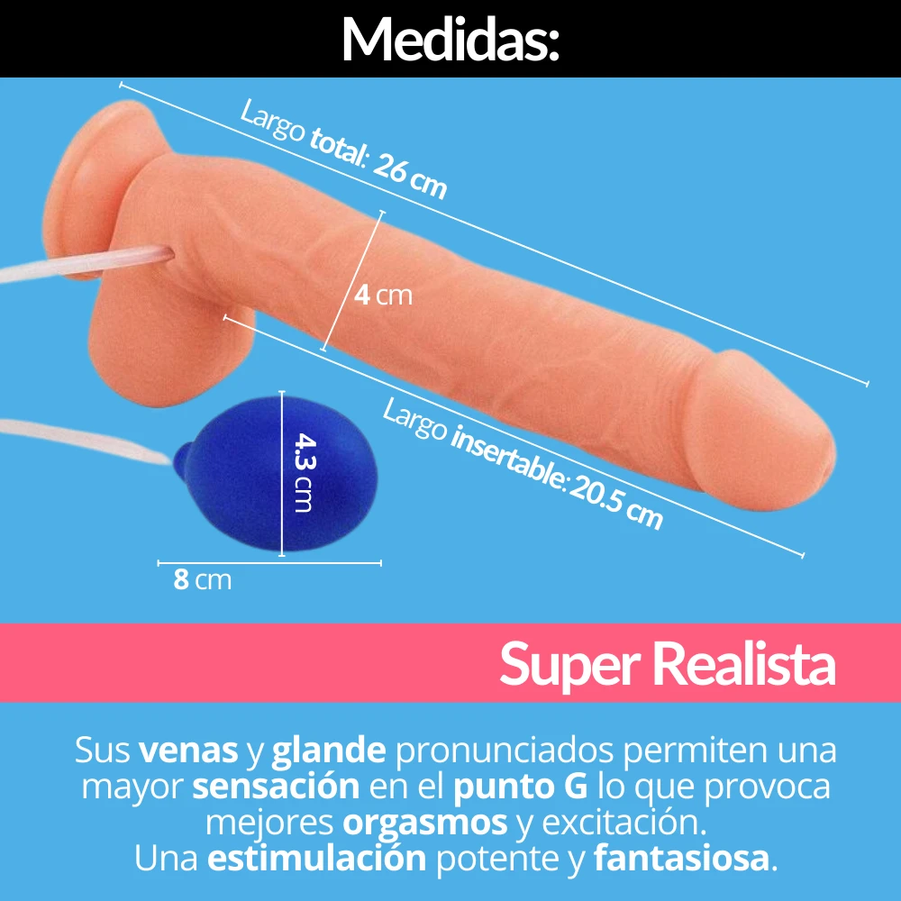 Dildo pene grande realista eyaculador  3
