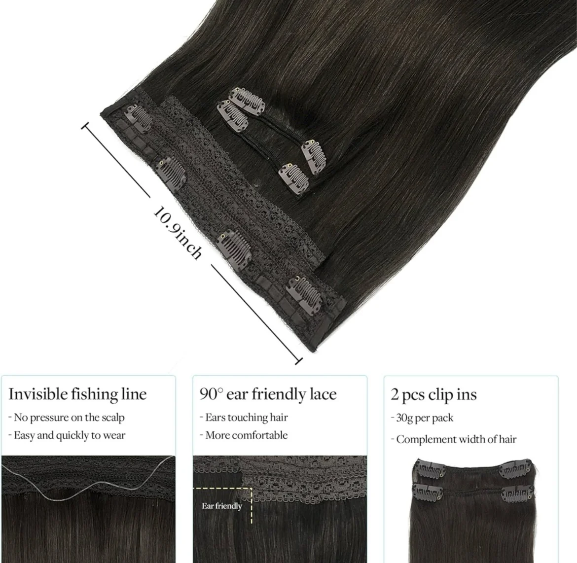 Extensiones de halo 14” color natural  2