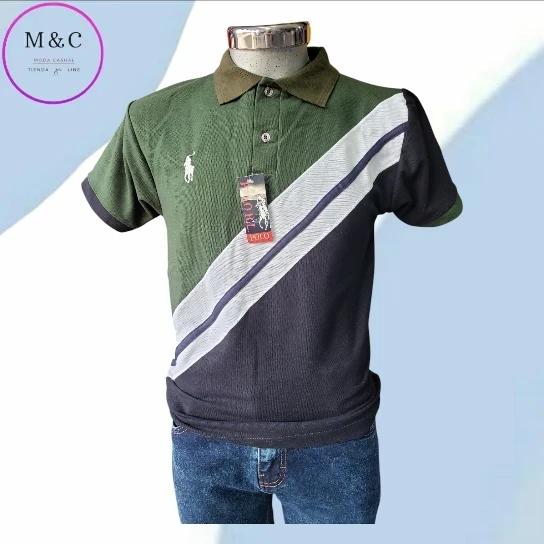 Playera M franja de color 6