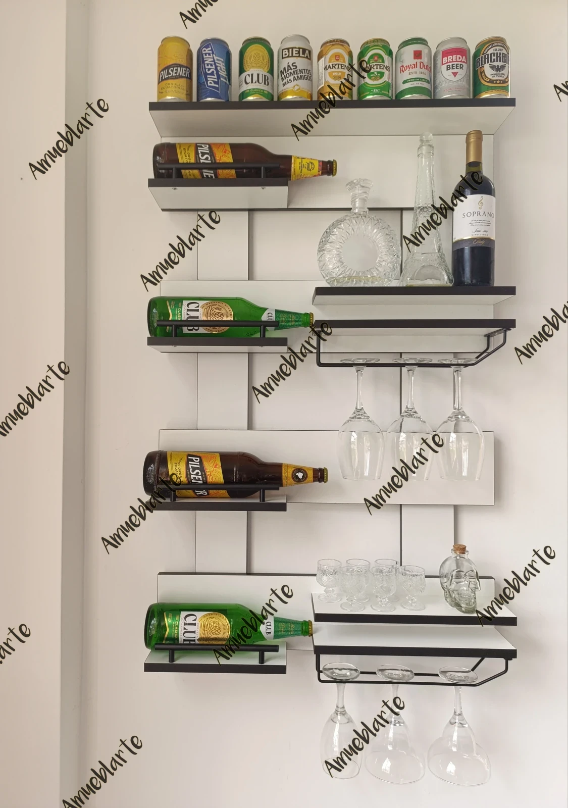 Bar / Licorera de pared BLANCO 2
