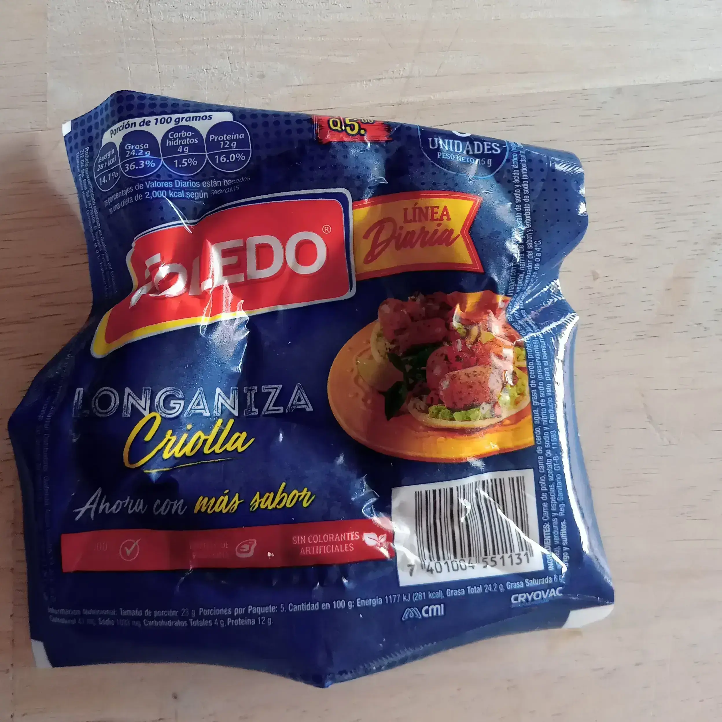 Longaniza criolla toledo 115 g