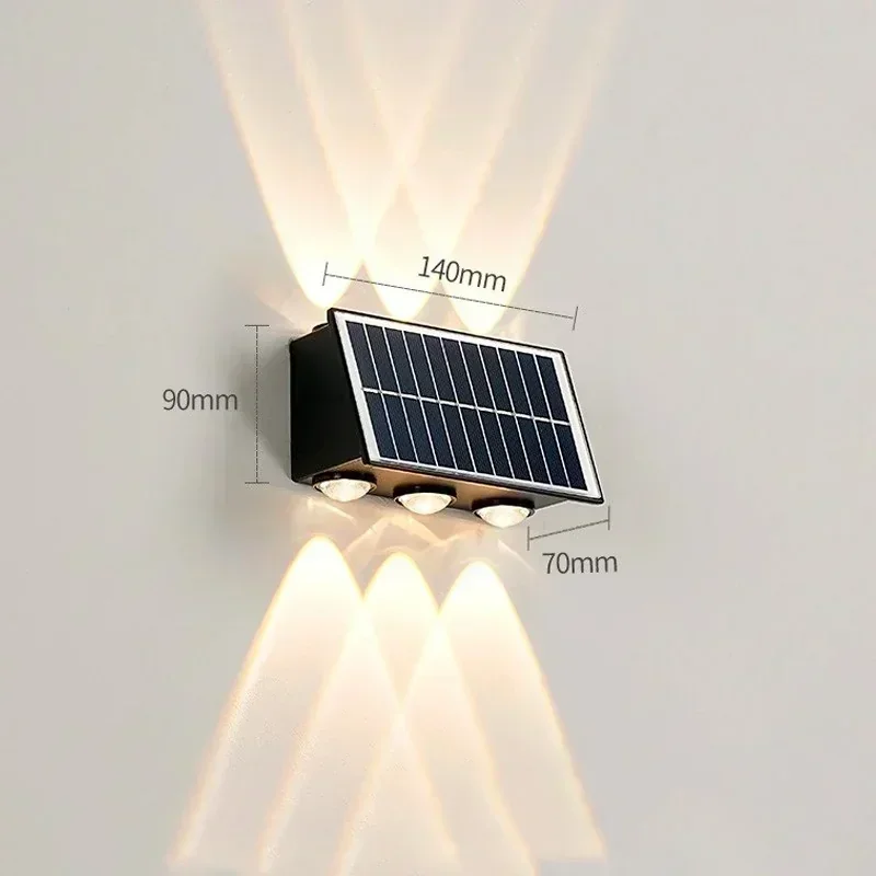 APLIQUE PARED SOLAR 1.6W NEGRO IP65 5
