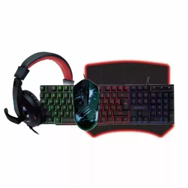 Kit gamer teclado, mouse, mousepad y audífonos 2