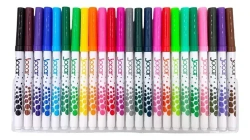 plumines jocar c/24 piezas colores brillantes punta redonda 2