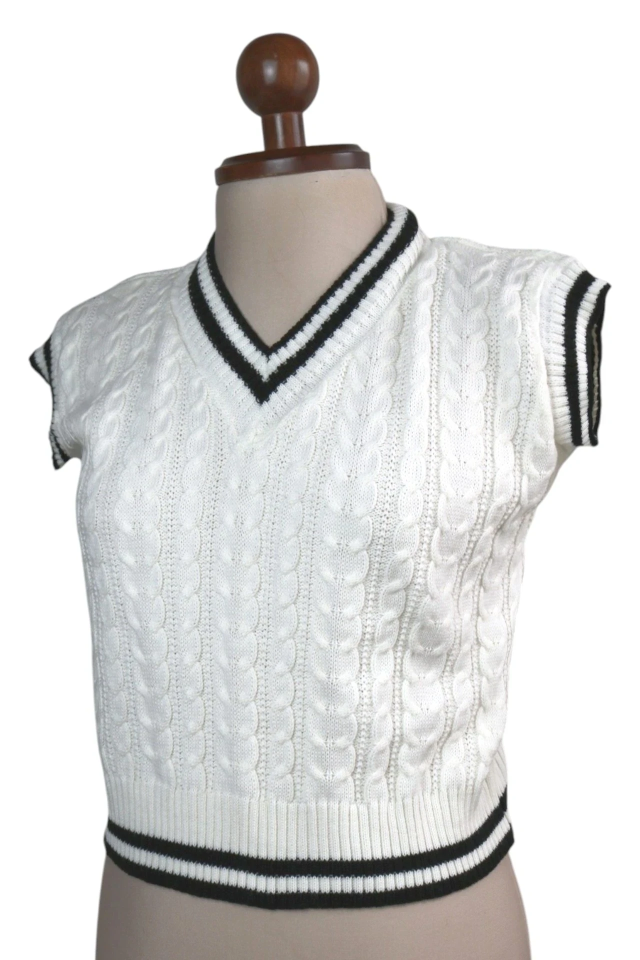 Chaleco tejido blanco 