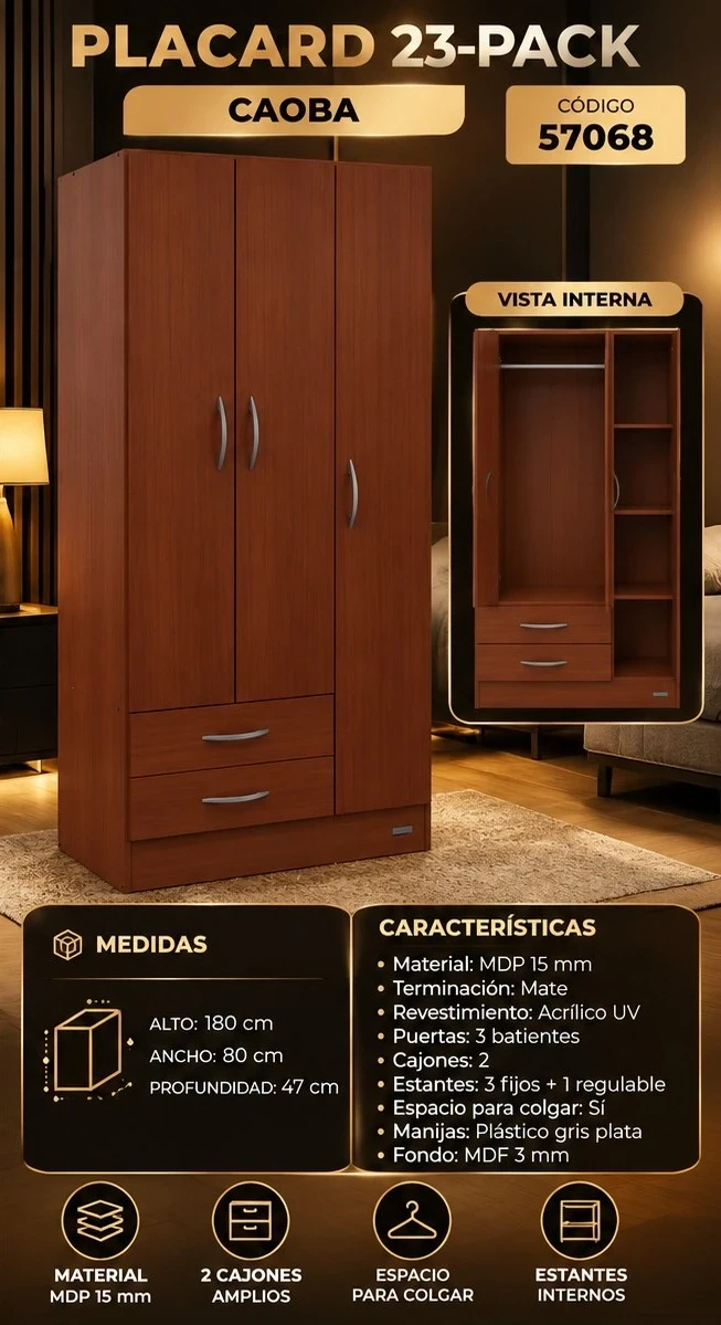 PLACARD 23-PACK CAOBA *CONSULTAR DISPONIBILIDAD CON EL VENDEDOR*