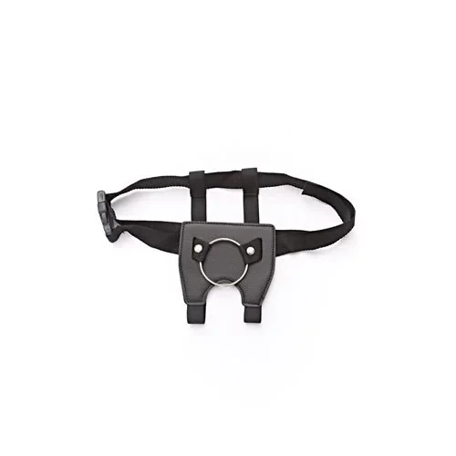 Arnes Con Aro 5Cm Masculino Eco Cuero Negro- Correa Regulable