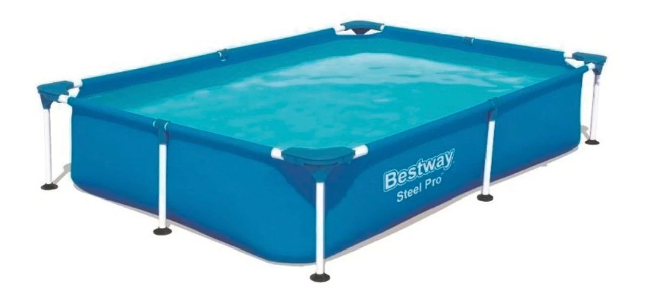 PILETA ESTRUCTURAL RECTANGULAR BESTWAY STEEL PRO 10473 CON CAPACIDAD DE 1000L 1.3x1.9M