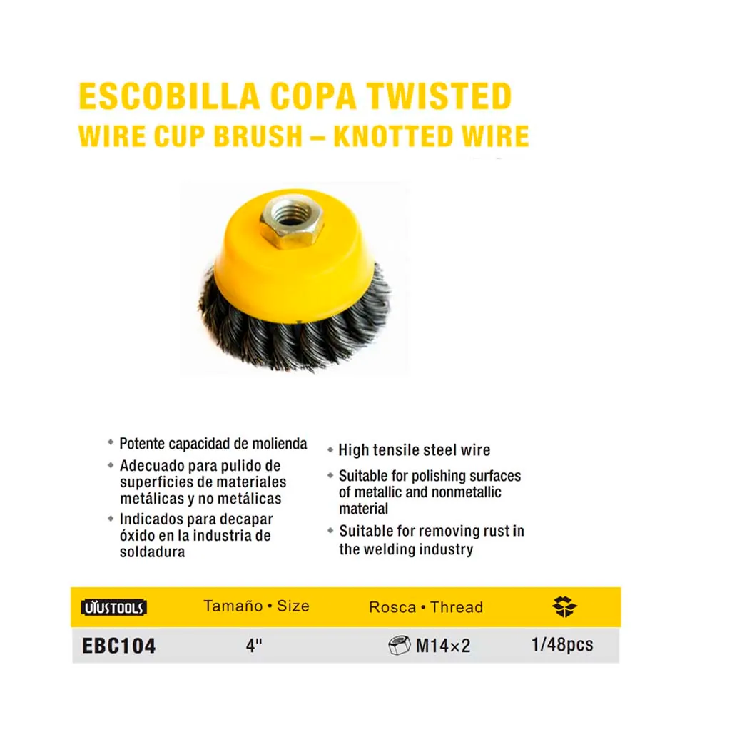 ESCOBILLA COPA ESMERIL UYUST 4" Twisted